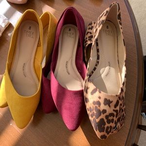 3 pair of flats
